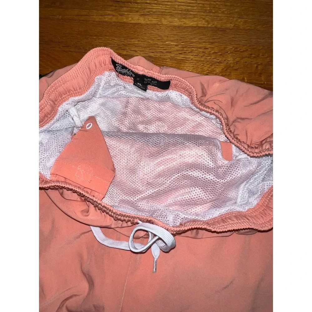 Brooklyn Cloth Surf Ave‎ Mens XL Peach Coral Mesh Lined Swim Trunks Board Shorts